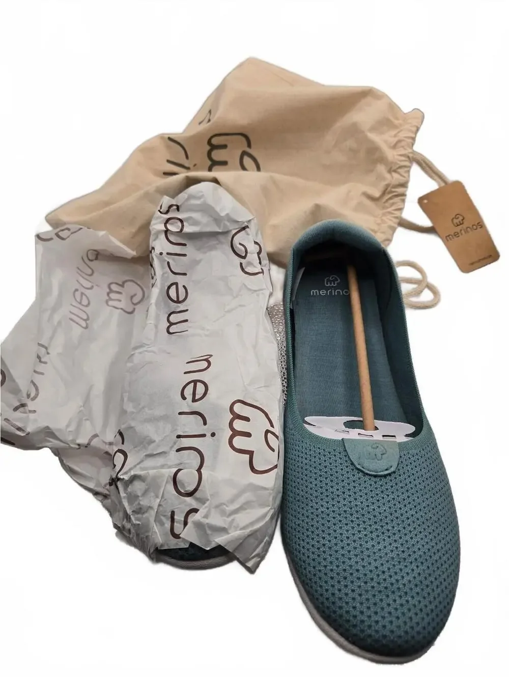 Merinos Women's Blue Knit Slip-On ballet Flats Size 12 New